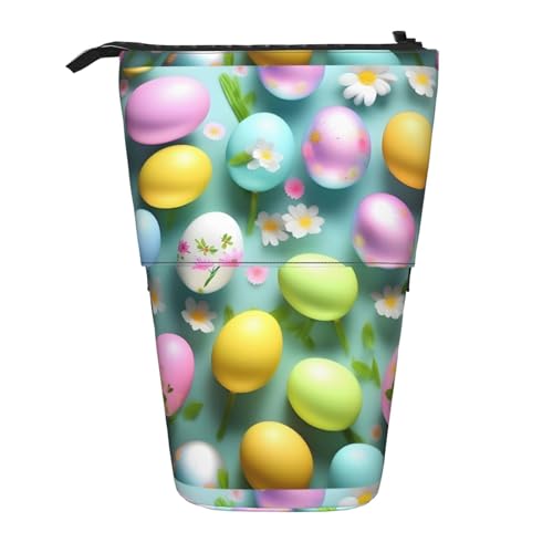 YHBLYKXP Vertikales einziehbares Federmäppchen mit Aufschrift "Happy Easter Holiday", Aufbewahrungstasche, geeignet für Büro, Reisen und den täglichen Gebrauch von YHBLYKXP