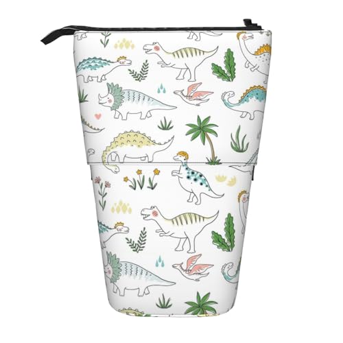 YHBLYKXP Vertikales einziehbares Federmäppchen mit Dinosaurier-Motiv, Aufbewahrungstasche, geeignet für Büro, Reisen und den täglichen Gebrauch von YHBLYKXP