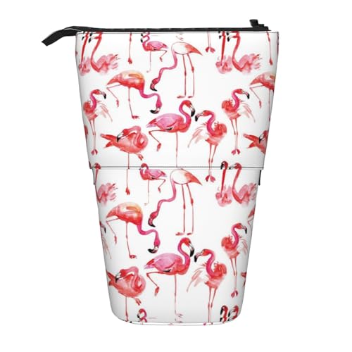 YHBLYKXP Vertikales einziehbares Federmäppchen mit Flamingo-Muster, Aufbewahrungstasche, geeignet für Büro, Reisen und den täglichen Gebrauch von YHBLYKXP