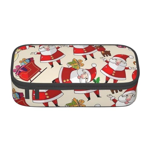 YHBLYKXP Weihnachts-Cartoon-Weihnachtsmann-bedruckte große Kapazität Bürobox, Schreibwaren-Organizer, Büro-Kosmetiktasche von YHBLYKXP