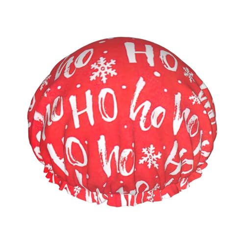 YHBLYKXP Weihnachts-Hintergrunddruck, verstellbare doppellagige Duschhaube, wiederverwendbare Damen-Duschhaube für Spa-Salons von YHBLYKXP