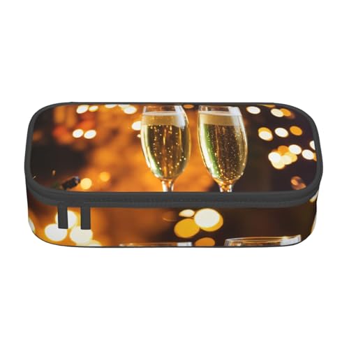 YHBLYKXP Weinbecher Bedruckte Große Kapazität Bürobox Schreibwaren Organizer Büro Kosmetiktasche Schwarz BD004 von YHBLYKXP