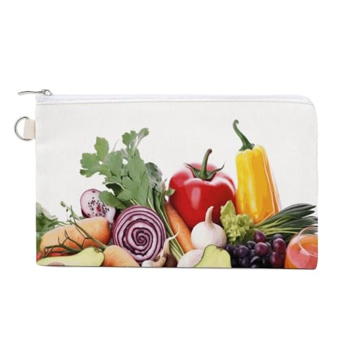 Münzgeldbörse mit Reißverschluss, Motiv: gesunde Lebensmittel, kleine Kosmetiktasche, tragbare Kleingeldbörse, Zubehör-Organizer, Stil, Einheitsgröße, modern, Stil:, Einheitsgröße, Modern von YHEGBFD
