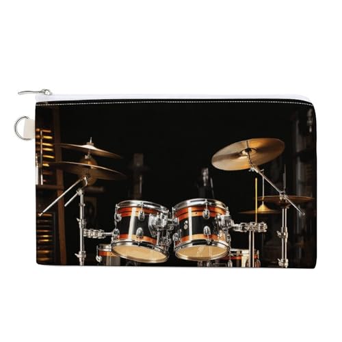 Münzgeldbörse mit Reißverschluss, Schlagzeug-Set, kleine Kosmetiktasche, tragbare Kleingeldbörse, Zubehör-Organizer, Stil, Einheitsgröße, modern, Stil:, Einheitsgröße, Modern von YHEGBFD