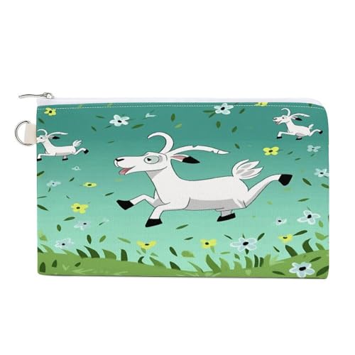 Münzgeldbörse mit Reißverschluss, Ziegenfroldruck, kleine Kosmetiktasche, tragbare Kleingeldbörse, Zubehör-Organizer, Stil, Einheitsgröße, modern, Stil:, Einheitsgröße, Modern von YHEGBFD