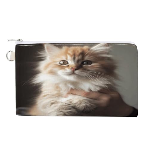 Münzgeldbörse mit Reißverschluss, niedlicher Kätzchen-Druck, kleine Kosmetiktasche, tragbare Kleingeldbörse, Zubehör-Organizer, Stil, Einheitsgröße, modern, Stil:, Einheitsgröße, Modern von YHEGBFD