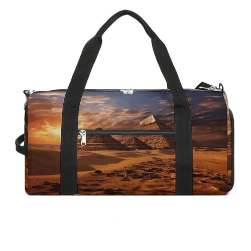 Turnbeutel Ägyptische Pyramiden Turnbeutel für Damen Herren Rucksack Turnbeutel mit Schuhfach Wiederverwendbar Turnbeutel Mini Turnbeutel Ägyptische Pyramiden Einheitsgröße, Ägyptische Pyramiden, von YHEGBFD
