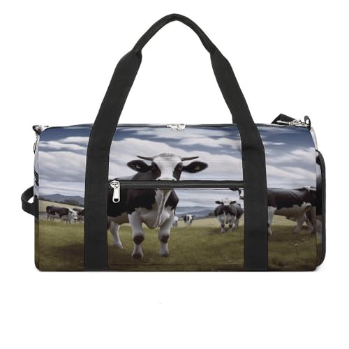 Turnbeutel Bauernhof Kuh Bilder Turnbeutel für Damen Herren Rucksack Turnbeutel mit Schuhfach Wiederverwendbar Turnbeutel Mini Turnbeutel Bauernhof Kuh Bilder One Size, Bauernhof Kuh Bilder, von YHEGBFD