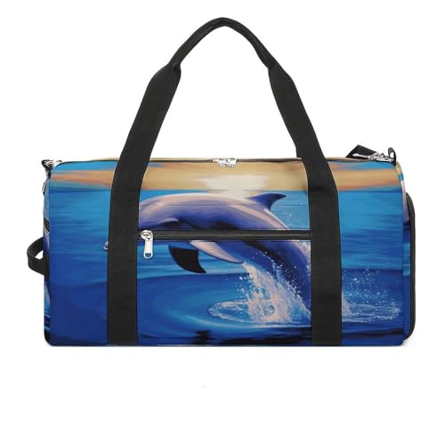 Turnbeutel Elegant Delfin Turnbeutel für Damen Herren Rucksack Turnbeutel mit Schuhfach Wiederverwendbar Turnbeutel Mini Turnbeutel Elegant Delfin Einheitsgröße, Eleganter Delfin, Einheitsgröße von YHEGBFD