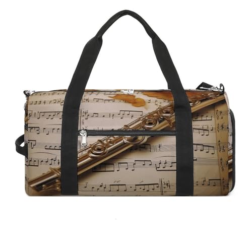 Turnbeutel Flöte Musik Turnbeutel für Damen Herren Rucksack Turnbeutel mit Schuhfach Wiederverwendbar Turnbeutel Mini Turnbeutel Flöte Musik Einheitsgröße, Flötenmusik, Einheitsgröße von YHEGBFD