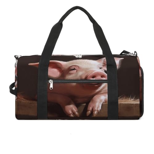 Turnbeutel Foolish Cute Pig Turnbeutel für Damen Herren Rucksack Turnbeutel mit Schuhfach Wiederverwendbar Turnbeutel Mini Turnbeutel Foolish Cute Pig One Size, Närrisches süßes Schwein, Einheitsgröße von YHEGBFD