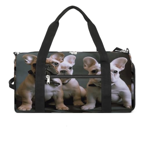 Turnbeutel Französische Bulldogge Welpen Turnbeutel für Damen Herren Rucksack Turnbeutel mit Schuhfach Wiederverwendbar Turnbeutel Mini Turnbeutel Französische Bulldogge Welpen Einheitsgröße, von YHEGBFD