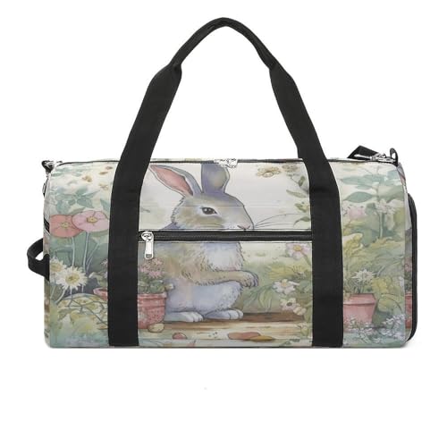 Turnbeutel Garten Hase Turnbeutel für Damen Herren Rucksack Turnbeutel mit Schuhfach Wiederverwendbar Turnbeutel Mini Turnbeutel Gartenhase Einheitsgröße, Gartenhase, Einheitsgröße von YHEGBFD