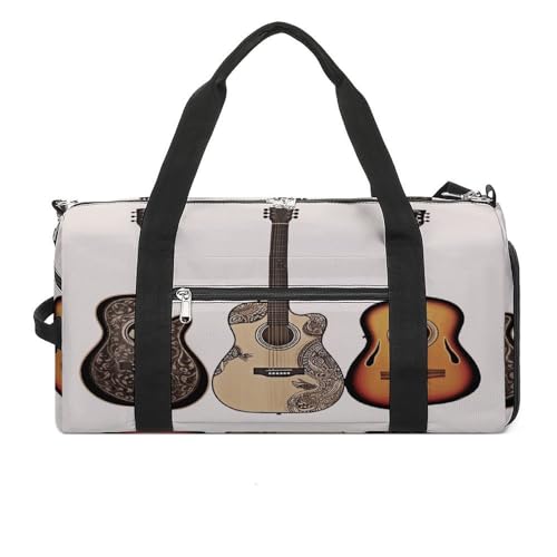 Turnbeutel Gitarre Turnbeutel für Damen Herren Rucksack Turnbeutel mit Schuhfach Wiederverwendbar Turnbeutel Mini Turnbeutel Gitarre Einheitsgröße, gitarre, Einheitsgröße von YHEGBFD