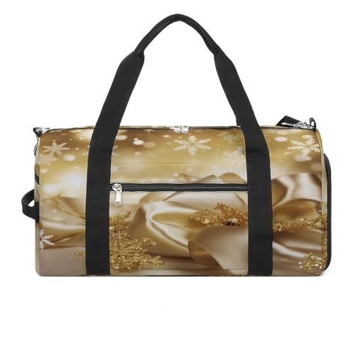 Turnbeutel Gold Seide Weihnachten Turnbeutel für Damen Herren Rucksack Turnbeutel mit Schuhfach Wiederverwendbar Turnbeutel Mini Turnbeutel Gold Seide Weihnachten Einheitsgröße, Gold Seide von YHEGBFD