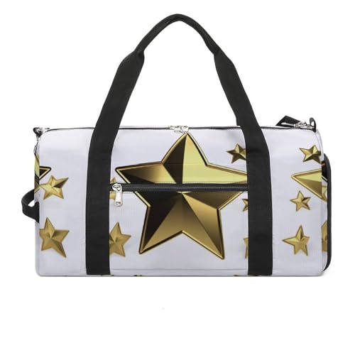 Turnbeutel Gold Stern Turnbeutel für Damen Herren Rucksack Turnbeutel mit Schuhfach Wiederverwendbar Turnbeutel Mini Turnbeutel Gold Stern Einheitsgröße, Goldstern, Einheitsgröße von YHEGBFD