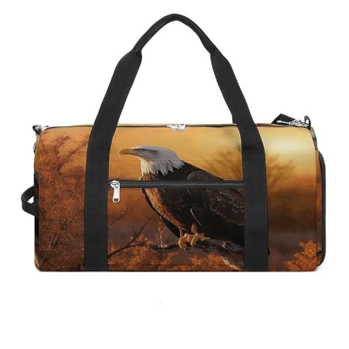 Turnbeutel Golden Sunset Glatzenadler Turnbeutel für Damen Herren Rucksack Turnbeutel mit Schuhfach Wiederverwendbar Turnbeutel Mini Turnbeutel Golden Sunset Glatzenadler Einheitsgröße, Golden Sunset von YHEGBFD