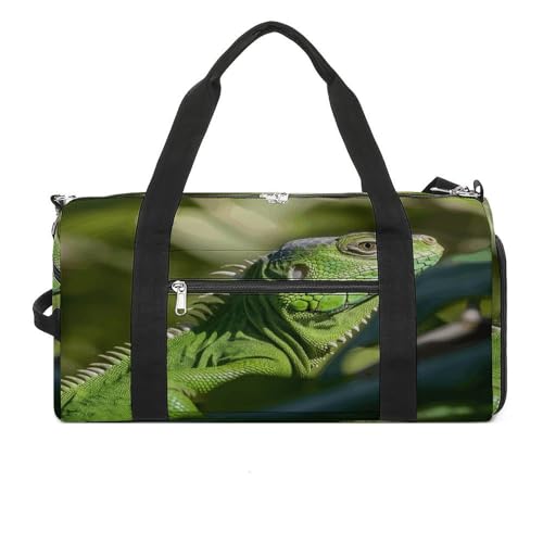 Turnbeutel Green Lizard Turnbeutel für Damen Herren Rucksack Turnbeutel mit Schuhfach Wiederverwendbar Turnbeutel Mini Turnbeutel Green Lizard One Size, Grüne Eidechse, Einheitsgröße von YHEGBFD