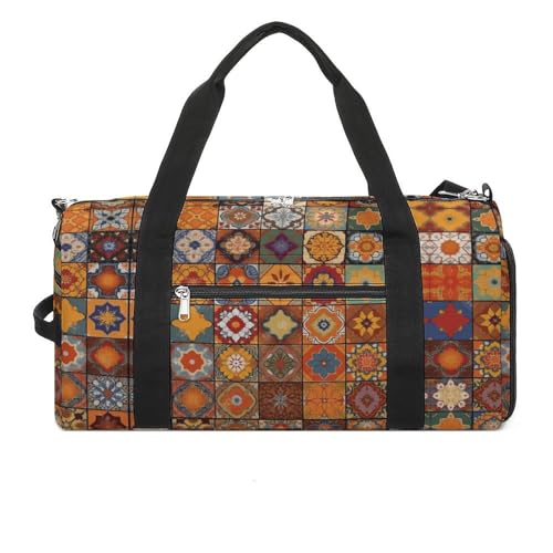 Turnbeutel Gruppe Marokkanischer Geometrischer Turnbeutel für Damen Herren Rucksack Turnbeutel mit Schuhfach Wiederverwendbar Turnbeutel Mini Turnbeutel Gruppe von Marokkanischen Geometrischen von YHEGBFD
