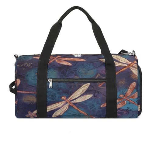 Turnbeutel Handbemalte Libelle Turnbeutel für Damen Herren Rucksack Turnbeutel mit Schuhfach Wiederverwendbar Turnbeutel Mini Turnbeutel Handbemalte Libelle Einheitsgröße, Handbemalte Libelle, von YHEGBFD