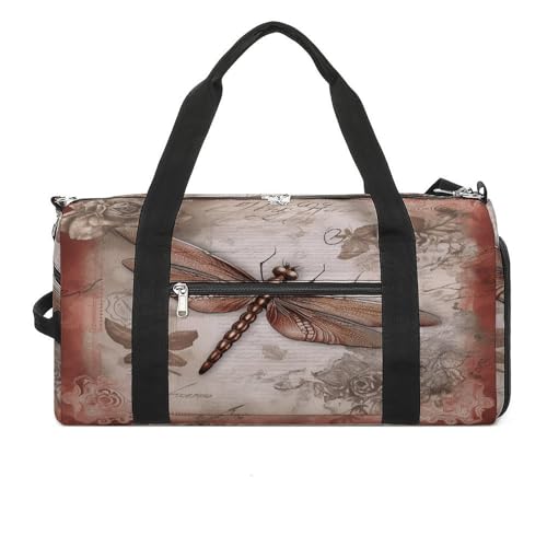 Turnbeutel Libelle Biene Turnbeutel für Damen Herren Rucksack Turnbeutel mit Schuhfach Wiederverwendbar Turnbeutel Mini Turnbeutel Libelle Biene, One Size, Libellen-Biene, Einheitsgröße von YHEGBFD