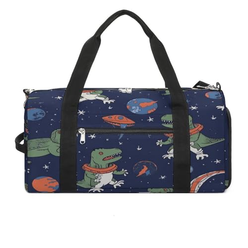 Turnbeutel Lustig Astronaut Dinosaurier Rakete Turnbeutel für Damen Herren Rucksack Turnbeutel mit Schuhfach Wiederverwendbar Turnbeutel Mini Turnbeutel Lustig Astronaut Dinosaurier Rakete von YHEGBFD