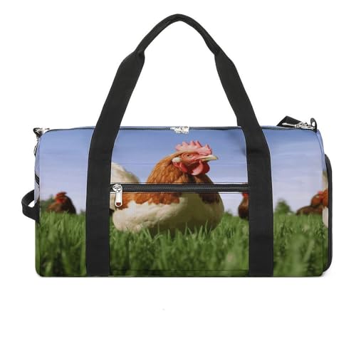 Turnbeutel Lustig Chicken Grass Turnbeutel für Damen Herren Rucksack Turnbeutel mit Schuhfach Wiederverwendbar Turnbeutel Mini Turnbeutel Lustiges Hühnergras Einheitsgröße, Lustiges Hühnergras, von YHEGBFD