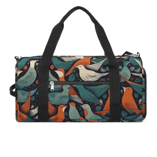 Turnbeutel Vogelflocken Turnbeutel für Damen Herren Rucksack Turnbeutel mit Schuhfach Wiederverwendbar Turnbeutel Mini Turnbeutel Vogelflocken Einheitsgröße, Vogelherde, Einheitsgröße von YHEGBFD