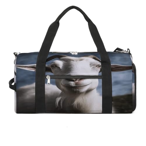 Turnbeutel Ziege Turnbeutel für Damen Herren Rucksack Turnbeutel mit Schuhfach Wiederverwendbar Turnbeutel Mini Turnbeutel Ziege Einheitsgröße, Ziege, Einheitsgröße von YHEGBFD