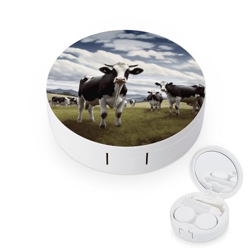 YHEGBFD Brillenetui, Kuhbilder, Kontaktlinsenbehälter, tragbarer Kontaktlinsenbehälter, Kontaktlinsenbox mit Spiegel, Bauernhof Kuh Bilder, Einheitsgröße, Klassisch YHEGBFD Brillenetui, Kuhbilder, Kontaktlinsenbehälter, tragbarer Kontaktlinsenbehälter, Kontaktlinsenbox mit Spiegel, Bauernhof Kuh Bilder, Einheitsgröße, Klassisch von YHEGBFD