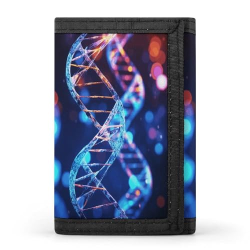 YHEGBFD DNA Genetic Helix Geldbörse mit Schlüsselring, dreifach gefaltete Geldbörse, schlank und schlank für Damen und Herren, DNA Genetic Helix, Einheitsgröße, modern, DNA Genetic Helix, von YHEGBFD