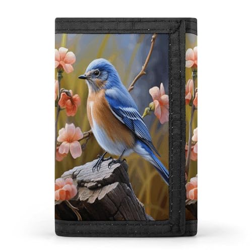 YHEGBFD Eastern Bluebird dreifach gefaltete Geldbörse, Geldbörse mit Schlüsselring, dreifach gefaltete Geldbörse, schlank und schlank für Damen und Herren, Eastern Bluebird, Einheitsgröße, modern, von YHEGBFD