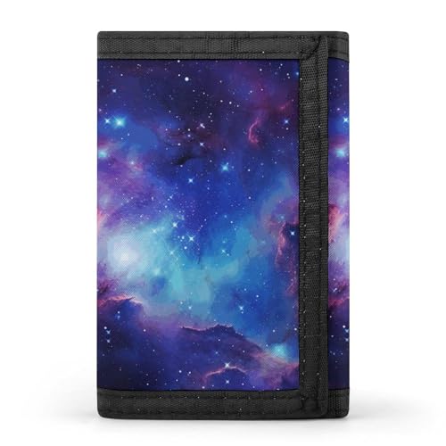 YHEGBFD Galaxy, dreifach gefaltete Geldbörse, Geldbörse mit Schlüsselring, dreifach gefaltete Geldbörse, schlank und schlank für Damen und Herren, Galaxy, Einheitsgröße, modern, Galaxy, Einheitsgröße, von YHEGBFD