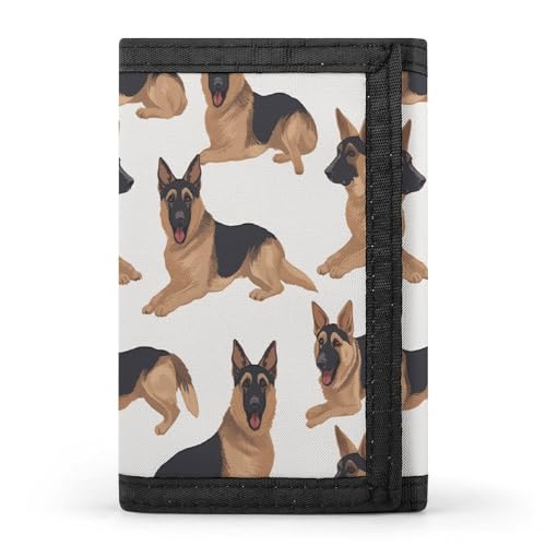 YHEGBFD Geldbörse, Deutscher Schäferhund, dreifach gefaltete Geldbörse, Geldbörse mit Schlüsselring, blockierend, dreifach gefaltet, schlank und schlank, für Damen und Herren, Einheitsgröße, modern, von YHEGBFD