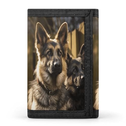 YHEGBFD Geldbörse, Deutscher Schäferhund, dreifach gefaltete Geldbörse, Geldbörse mit Schlüsselring, blockierend, dreifach gefaltet, schlank und schlank, für Damen und Herren, Einheitsgröße, modern von YHEGBFD