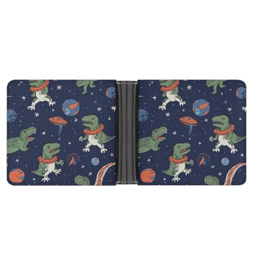 YHEGBFD Schlanke Geldbörse für Herren, Astronauten-Dinosaurier-Raketen-Druck, Kartengeldbörse, Herren-Geldbörse, Vordertasche, Brieftaschen für Herren, Stil, Einheitsgröße, modern, Stil:, von YHEGBFD