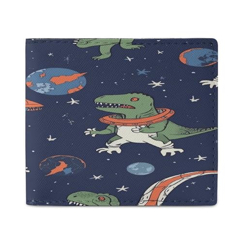 YHEGBFD Schlanke Geldbörse für Herren, Astronauten-Dinosaurier-Raketen-Druck, Kartengeldbörse, Herren-Geldbörse, Vordertasche, Brieftaschen für Herren, Stil, Einheitsgröße, modern, Stil:, von YHEGBFD