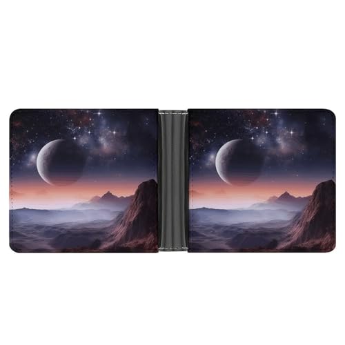 YHEGBFD Schlanke Geldbörse für Herren, Galaxie-Naturplaneten-Druck, Kartengeldbörse, Herren-Geldbörse, Vordertasche, Brieftaschen für Herren, Stil, Einheitsgröße, modern, Stil:, Einheitsgröße, Modern von YHEGBFD