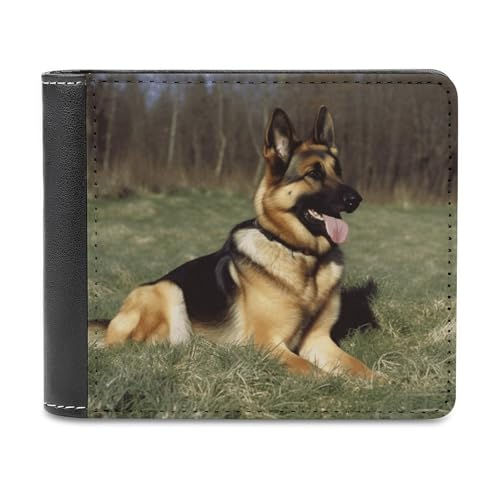 YHEGBFD Schlanke Geldbörse für Herren, Motiv: Deutscher Schäferhund, Kartengeldbörse, Faltbörse für Herren, Vordertasche, Einheitsgröße, modern, Stil:, Einheitsgröße, Modern von YHEGBFD