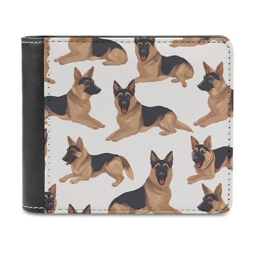 YHEGBFD Schlanke Geldbörse für Herren, Motiv: Deutscher Schäferhund, Kartengeldbörse, Herren-Geldbörse, Vordertasche, Brieftaschen für Herren, Stil, Einheitsgröße, modern, Stil:, Einheitsgröße, Modern von YHEGBFD