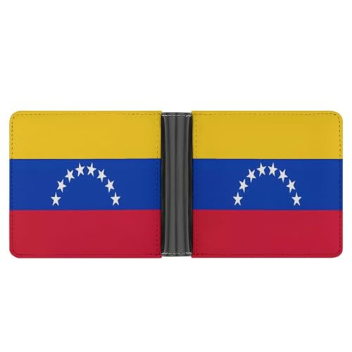 YHEGBFD Schlanke Geldbörse für Herren, Motiv: Flagge von Venezuela, Kartengeldbörse, doppelte Brieftasche, Vordertasche, Brieftaschen für Herren, Stil, Einheitsgröße, modern, Stil:, Einheitsgröße, von YHEGBFD