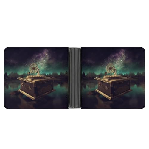 YHEGBFD Schlanke Geldbörse für Herren, Motiv: Traumspieluhr bedruckt, Kartengeldbörse, Herren-Geldbörse, Vordertasche, Brieftaschen für Herren, Stil, Einheitsgröße, modern, Stil:, Einheitsgröße, von YHEGBFD