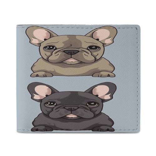 YHEGBFD Schlanke Geldbörse für Herren, französische Bulldogge, Kartengeldbörse, doppelte Brieftasche, Vordertasche, Brieftaschen für Herren, Stil, Einheitsgröße, modern, Stil:, Einheitsgröße, Modern von YHEGBFD