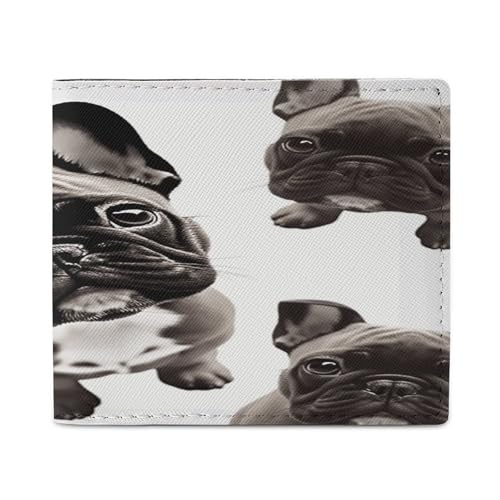 YHEGBFD Schlanke Geldbörse für Herren, französische Bulldogge, Kartengeldbörse, doppelte Brieftasche, Vordertasche, Brieftaschen für Herren, Stil, Einheitsgröße, modern, Stil:, Einheitsgröße, Modern von YHEGBFD