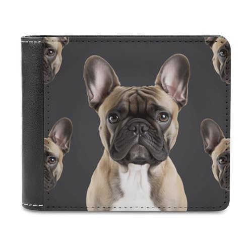 YHEGBFD Schlanke Geldbörse für Herren, französische Bulldogge, Kartengeldbörse, doppelte Brieftasche, Vordertasche, Brieftaschen für Herren, Stil, Einheitsgröße, modern, Stil:, Einheitsgröße, Modern von YHEGBFD