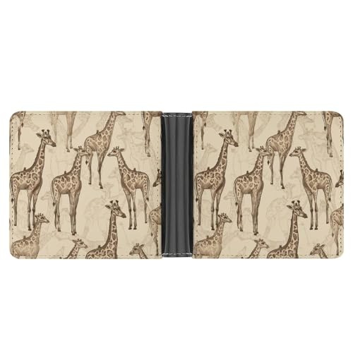 YHEGBFD Schlanke Geldbörse für Herren, handgezeichnete Giraffen-Druck, Kartengeldbörse, Herren-Geldbörse, Vordertasche, Brieftaschen für Herren, Stil, Einheitsgröße, modern, Stil:, Einheitsgröße, von YHEGBFD
