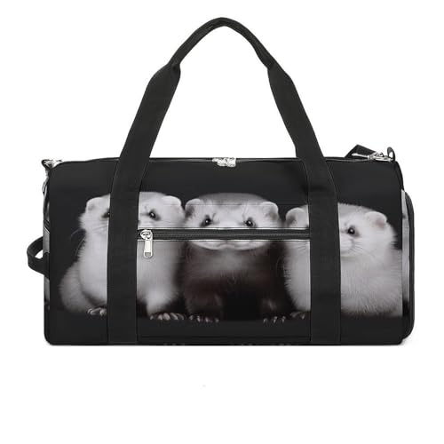 YHEGBFD Turnbeutel Frettchen Turnbeutel für Damen Herren Rucksack Turnbeutel mit Schuhfach Wiederverwendbar Turnbeutel Mini Turnbeutel Frettchen Einheitsgröße, Frettchen, Einheitsgröße von YHEGBFD