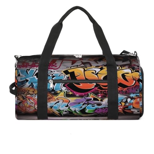 YHEGBFD Turnbeutel Graffiti Hip Hop Turnbeutel für Damen Herren Rucksack Turnbeutel mit Schuhfach Wiederverwendbar Turnbeutel Mini Turnbeutel Graffiti Hip Hop Einheitsgröße, Graffiti Hip Hop, von YHEGBFD