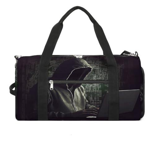 YHEGBFD Turnbeutel Hacker Turnbeutel für Damen Herren Rucksack Turnbeutel mit Schuhfach Wiederverwendbar Turnbeutel Mini Turnbeutel Hacker, One Size, Hacker, Einheitsgröße von YHEGBFD