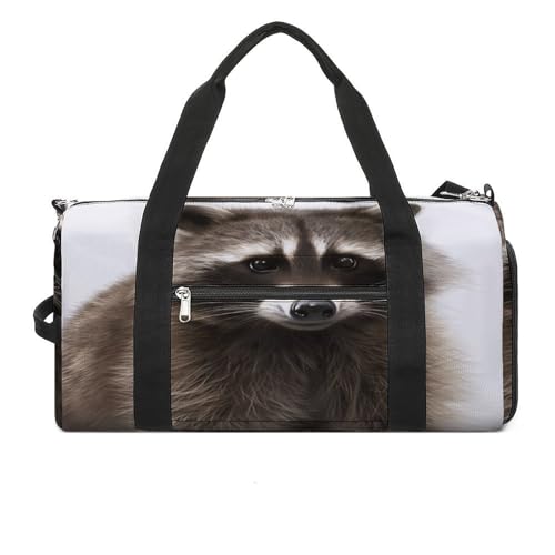 YHEGBFD Turnbeutel Hairy Raccoon Turnbeutel für Damen Herren Rucksack Turnbeutel mit Schuhfach Wiederverwendbar Turnbeutel Mini Turnbeutel Hairy Waschbär Einheitsgröße, Haariger Waschbär, von YHEGBFD